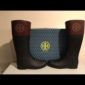 Black Tory Burch winter or rain boots